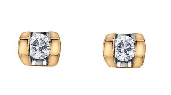 10K White Gold 0.10TDW Diamond Earrings