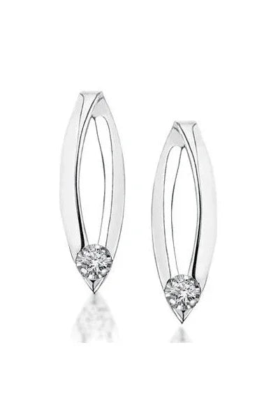 10K White Gold 0.04TDW Diamond Earrings 20064