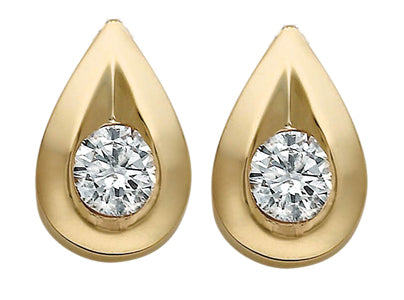 10K Yellow Gold 0.04TDW Diamond Earrings