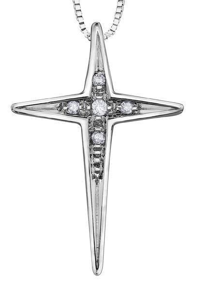 10K White Gold 0.02TD Diamond Pendant