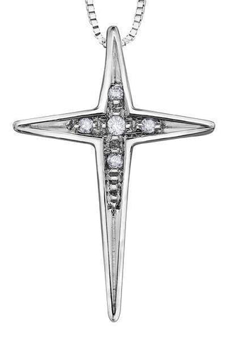 10K White Gold 0.02TD Diamond Pendant