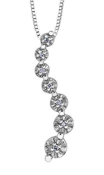 10K White Gold 0.04TDW Diamond Pendant