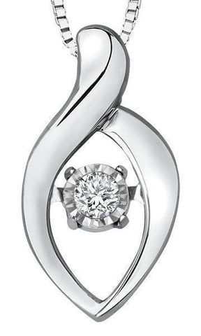 10K White Gold Diamond Pendant