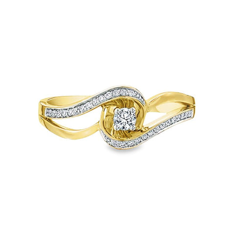 0.17TDW Diamond Ring in 10k Yellow Gold