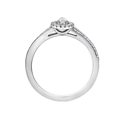 0.30TDW Marquise Diamond Engagement Ring in 10K White Gold