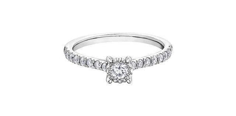 10K White Gold 0.40TDW Diamond Classic Illusion Set Engagement Ring