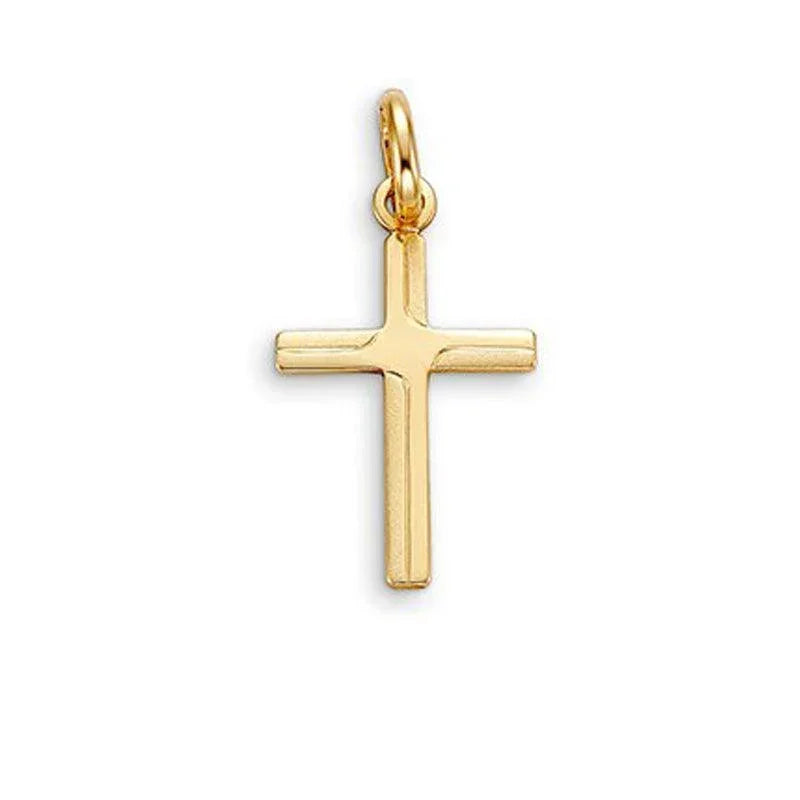 10 Karat Yellow Gold Religious Classic Italian Cross Pendant