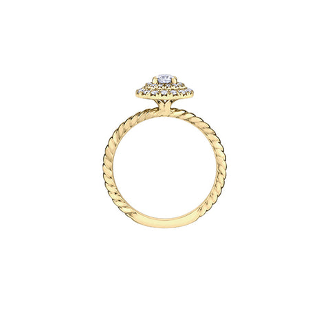 0.35TDW Sparkling Canadian Diamond Ring in 10K Yellow Gold