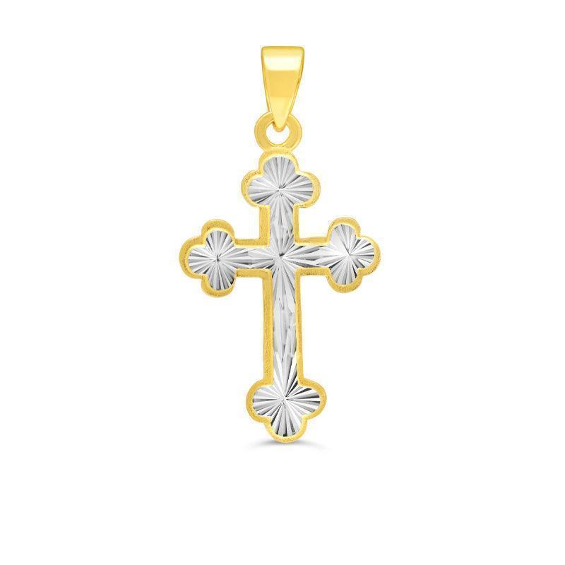10 Karat Yellow Gold Fancy Religious Italian Cross