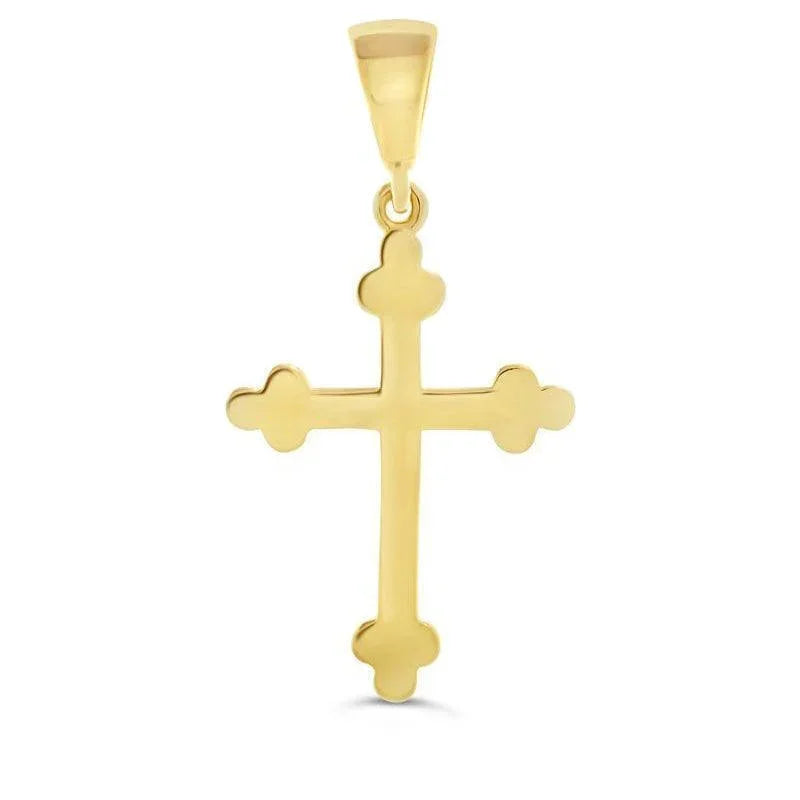 10 Karat Yellow Gold Religious Orthodox Cross Pendant