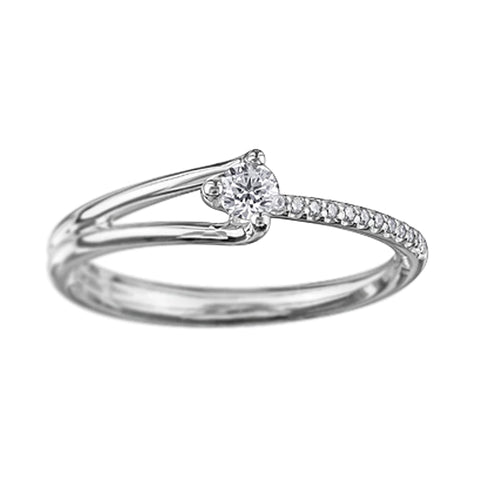 10K White Gold 0.16TDW Canadian Diamond Promise Ring