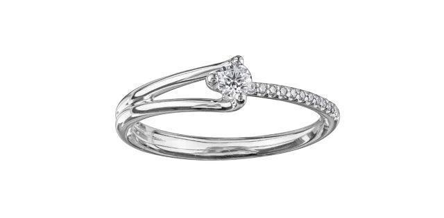 10K White Gold 0.16TDW Canadian Diamond Promise Ring