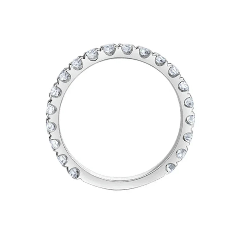 1.00TDW Lab Grown Diamond Semi Eternity Claw Set Band in 14K White Gold