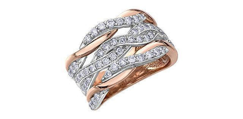 10K White and Rose Gold 1.00tdw Diamond Excuisite Ring