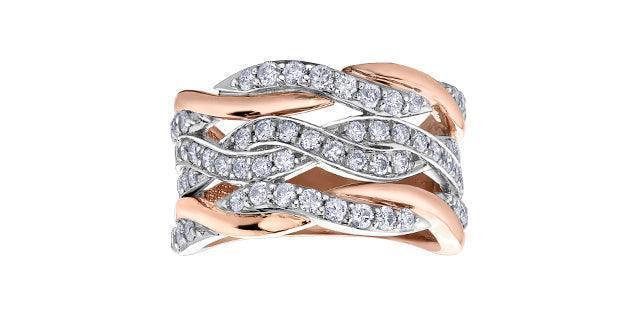 10K White and Rose Gold 1.00tdw Diamond Excuisite Ring