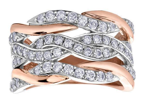 10K White and Rose Gold 1.00tdw Diamond Excuisite Ring