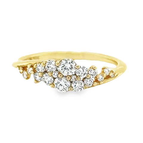 Gorgeous 0.50 Carats Diamond Fancy Band with 14K Yellow Gold