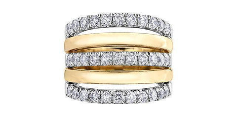10K Yellow Gold 1.50tdw 33 Diamond Right Hand Ring