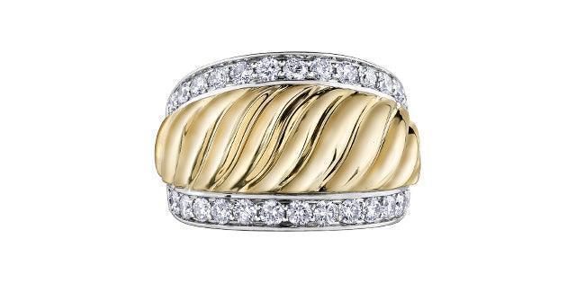 10K Yellow and White Gold 1.00TDW Diamond Special Occasion Ring