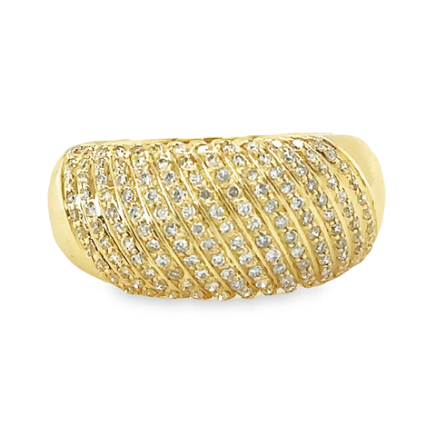 Sparkling 0.50TDW Diamond Pave Band in 10K Yellow Gold