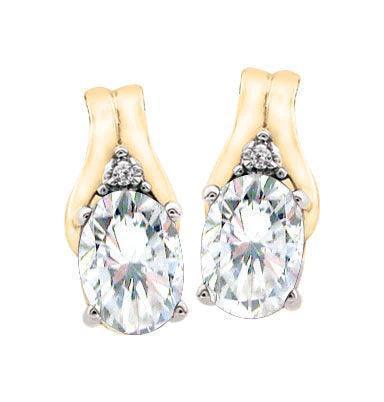 April Birthstone Earring with Diamond Accent set in 10K Yellow gold