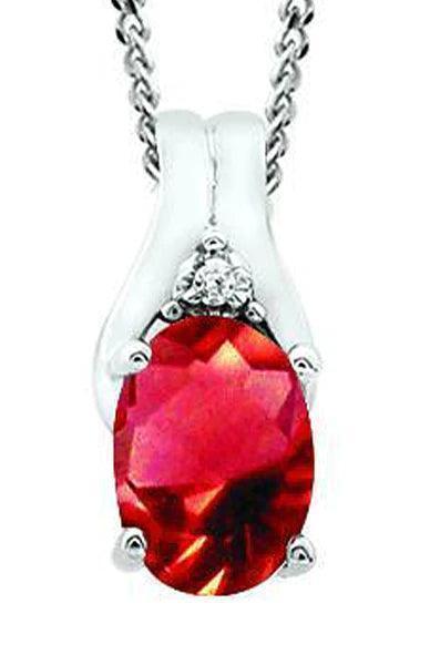 June Birthstone Pendant with Diamond Accent set in 10K White Gold