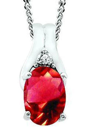 June Birthstone Pendant with Diamond Accent set in 10K White Gold