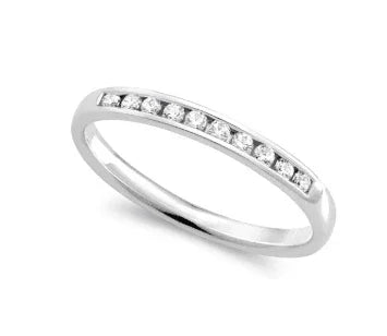 0.15TDW Diamond Comfort fit Anniversary &amp; Wedding Band in 10K White Gold