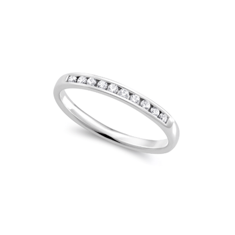 0.25TDW & 10K White Gold Diamond Anniversary Band with Channel Setting
