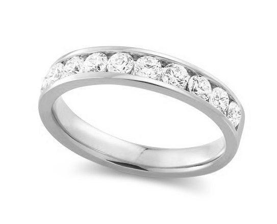 1.00TDW diamond Comfort fit Anniversary &amp; Wedding Band in 14K white Gold