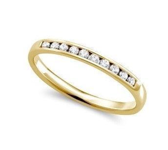 0.25TDW diamond Comfort fit Anniversary &amp; Wedding Band in 14K Yellow Gold