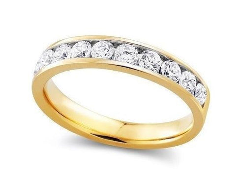 0.75TDW diamond Comfort fit Anniversary & Wedding Band in 14K Yellow Gold