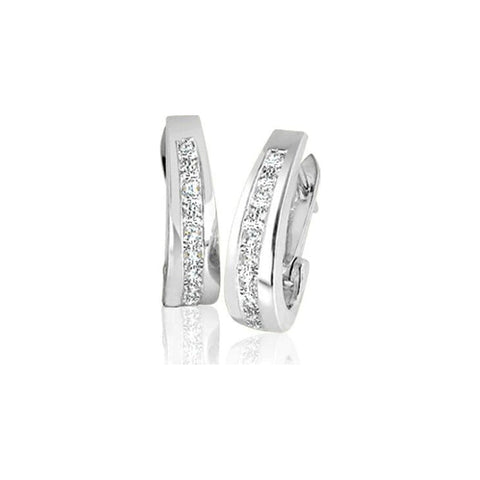 Diamond Classic J Hoop set with 0.25tdw in 10K White Gold