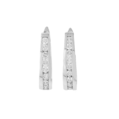 Diamond Classic J Hoop set with 0.50tdw in 10K White Gold