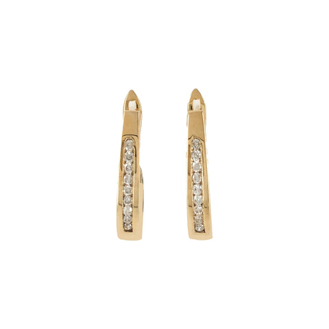 Diamond Classic J Hoop set with 0.15tdw in 10K Yellow Gold