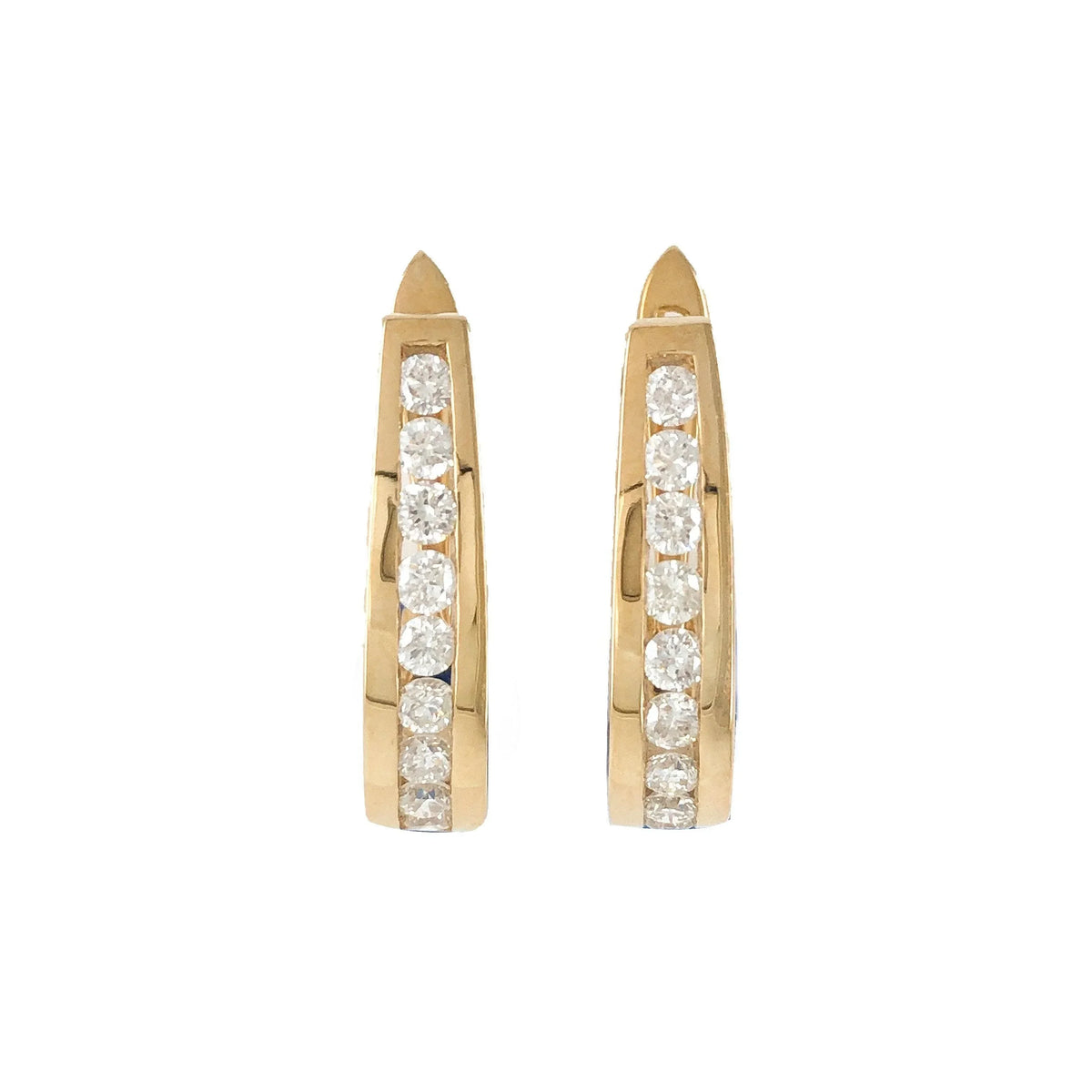 Diamond Classic J Hoop set with 0.75tdw in 10K Yellow Gold