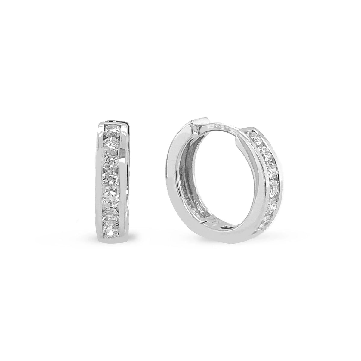 Diamond Classic Huggies set with 0.33tdw in 10K White Gold