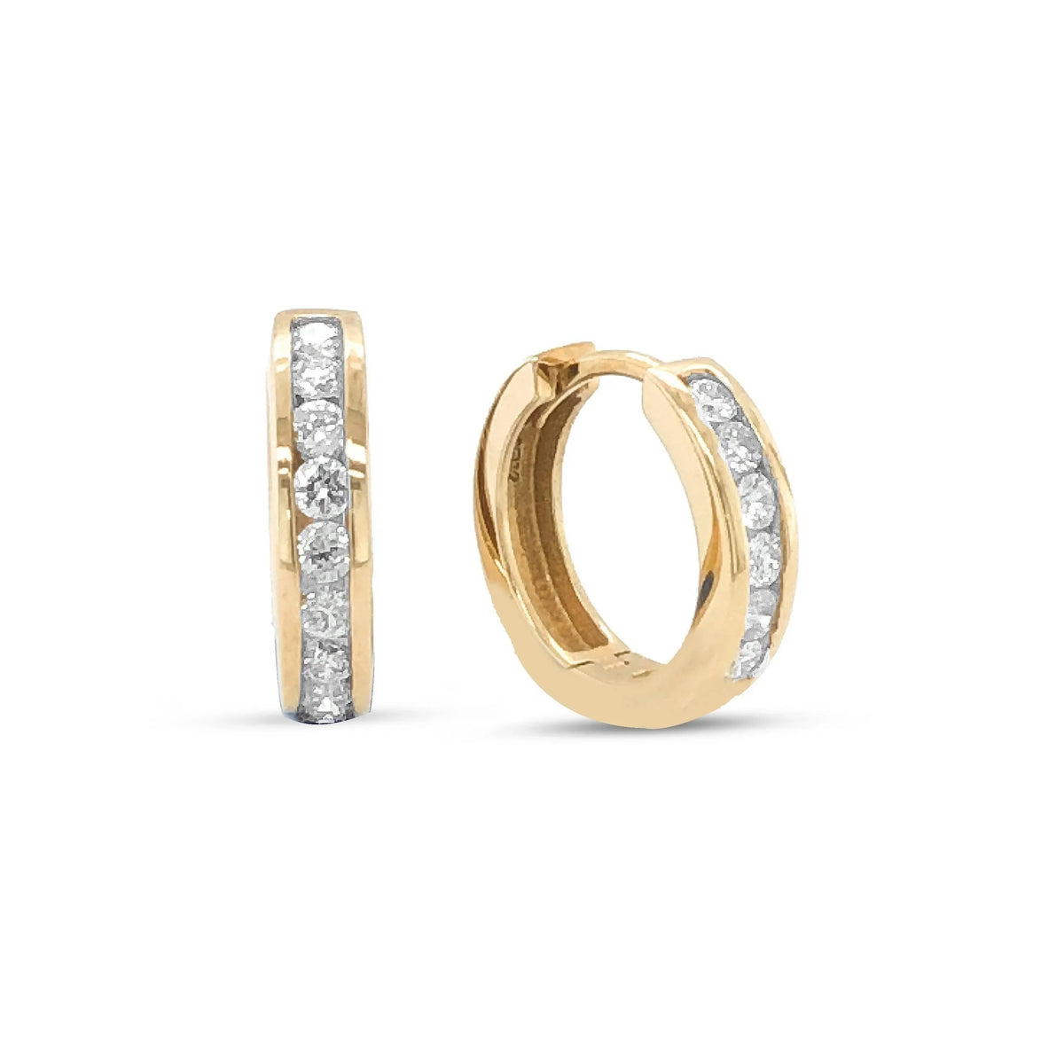 10K Yellow Gold 0.50TDW Diamond Hoop Earring