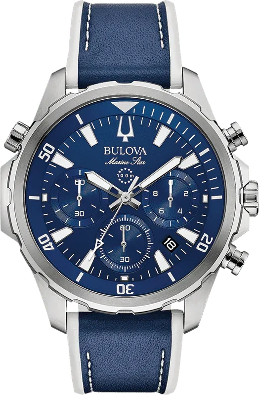 Bulova Marine Star Quartz Mens Watch 96B287