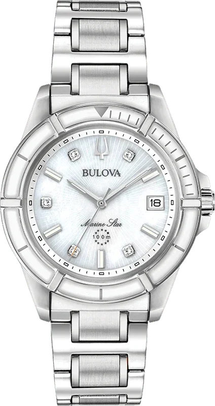 Bulova Marine Star Quartz Womens Watch 96P201