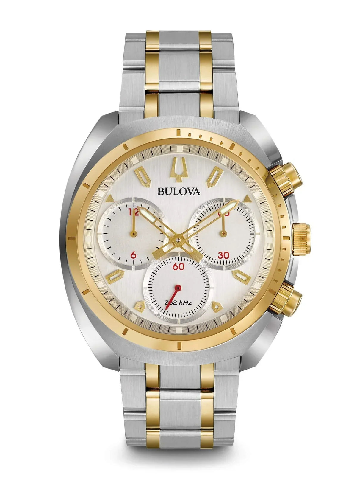 Bulova Curv Collection Chronograph Quartz Silver Dial Mens Watch 98A157