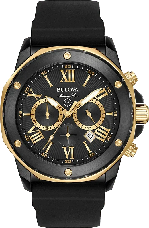 Bulova Marine Star Quartz Mens Watch 98B278