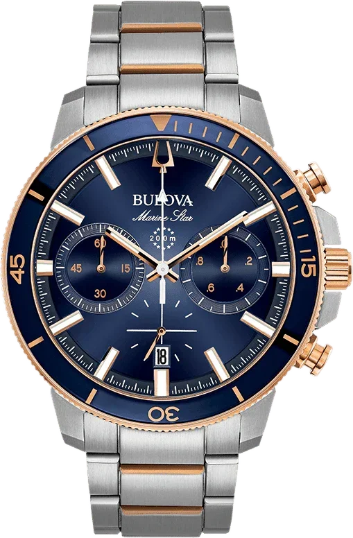 Bulova Marine Star Quartz Mens Watch 98B301