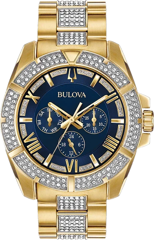 Bulova Crystal Quartz Mens Watch 98C128