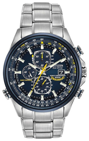 Citizen Eco Drive World Chronograph A-T Blue Angels Mens Watch AT8020-54L