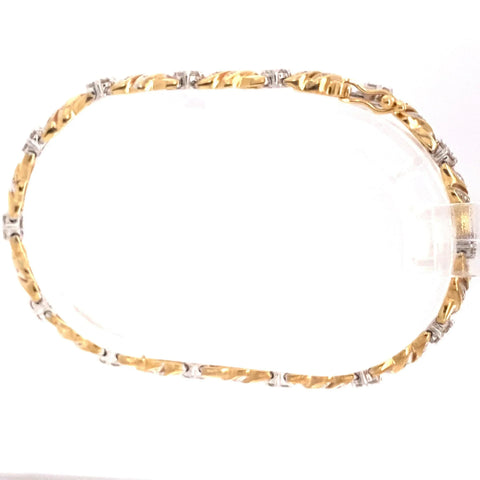 10K Yellow And White Gold 1.55Ct TDW Diamond Tennis Bracelet