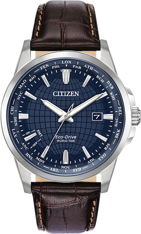 Citizen World Time Perpetual Calendar Eco-Drive Mens Watch BX1000-06L