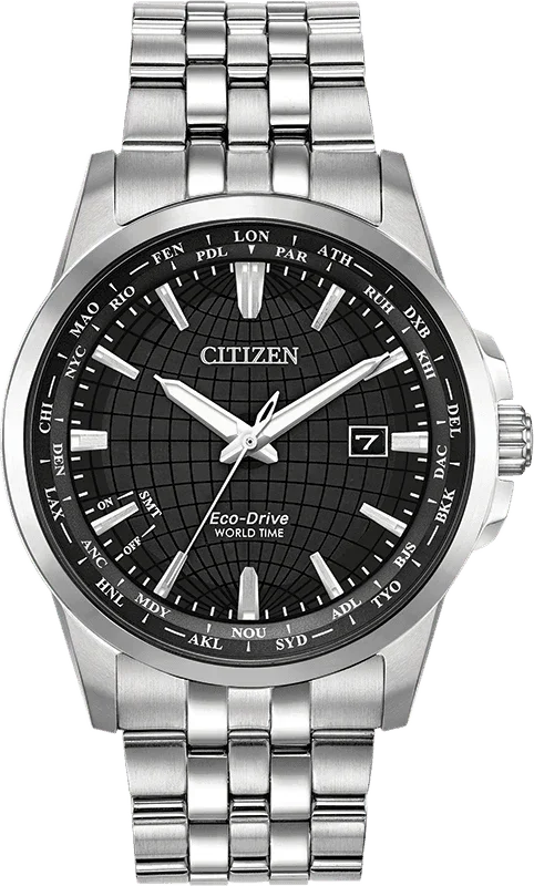 Citizen Eco Drive World Time Perpetual Calendar Mens Watch BX1000-57E