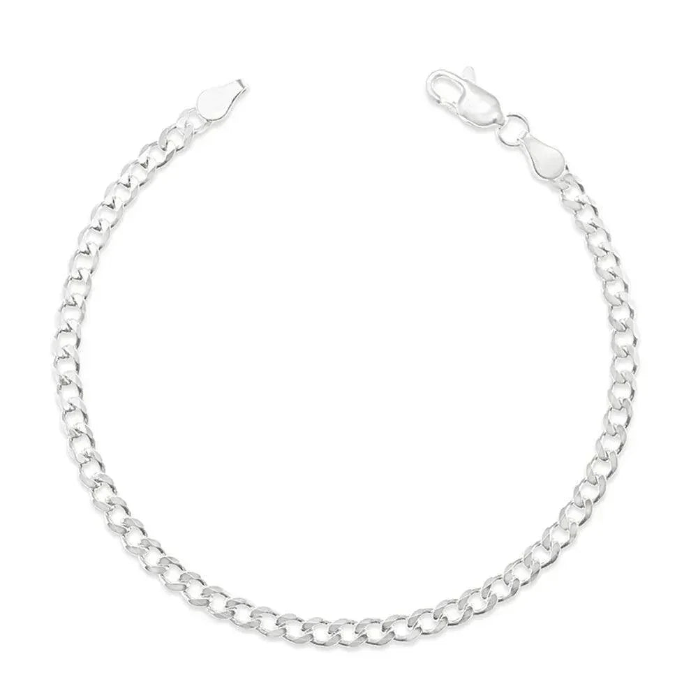 Sterling Silver 3.8mm Curb Link Italian Bracelet