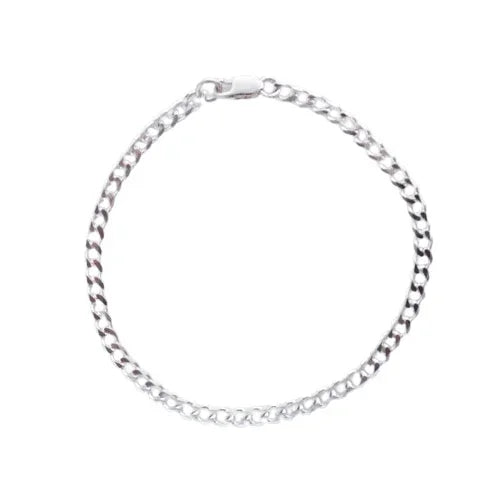 Sterling Silver 3.8mm Curb Link Italian Bracelet